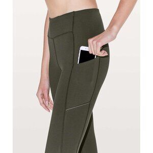 Lululemon Speed Up Tights Full Length Luxtreme Olive Green Leggings Women's 4